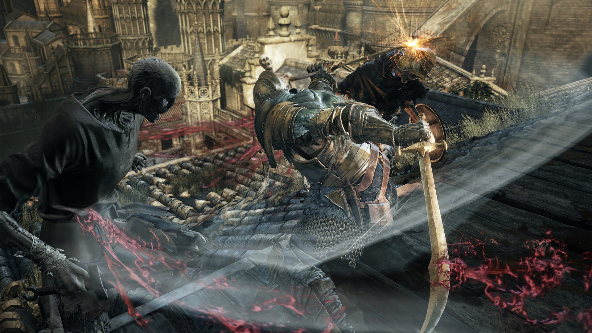 Пейзаж и доспехи героя Dark Souls III