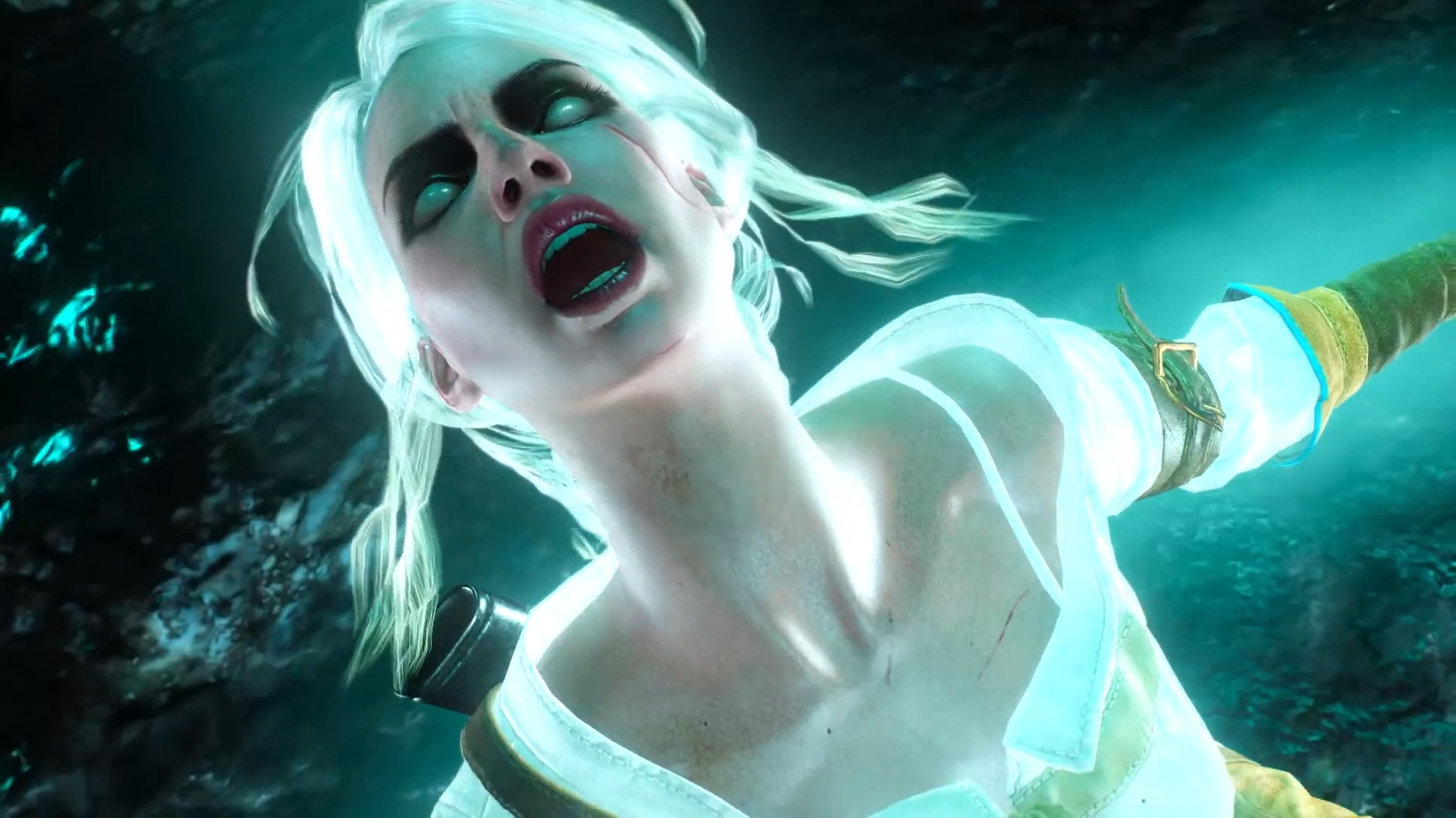 Цири в боевой сцене The Witcher 3 Wild Hunt, скриншот игры