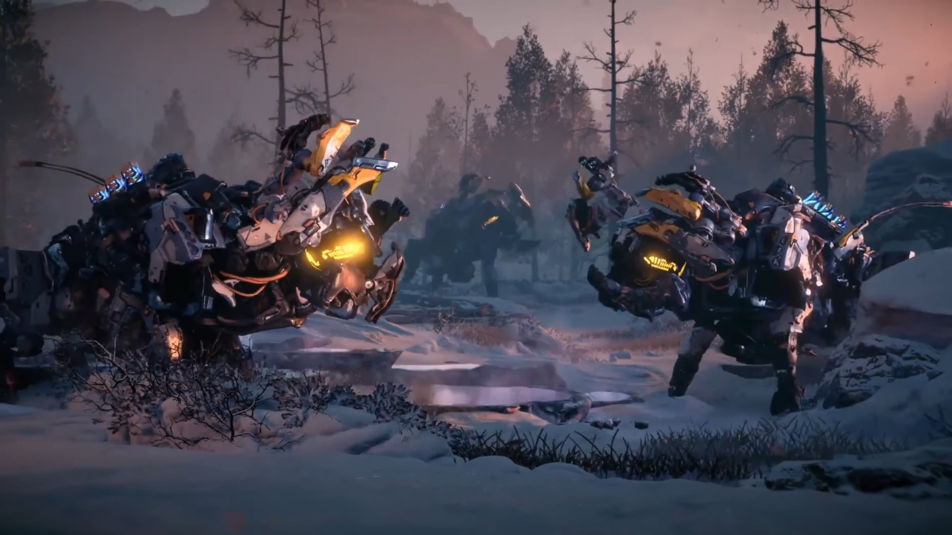 Horizon Zero Dawn роботы Trampler в поле