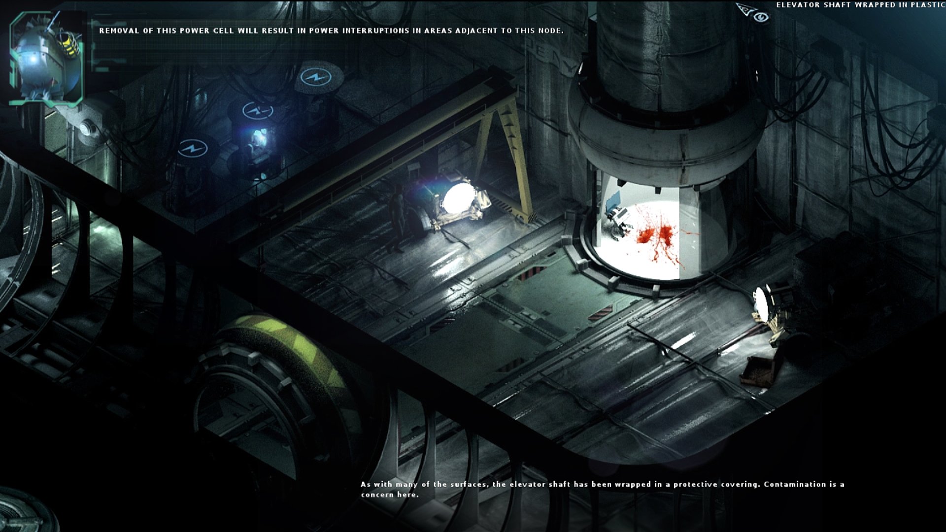 Скриншот Stasis — изометрическая сцена на борту космического корабля