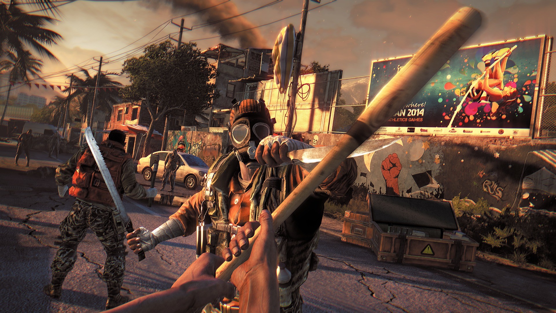 Dying Light — геймплейный скриншот Steam, вид на город сверху